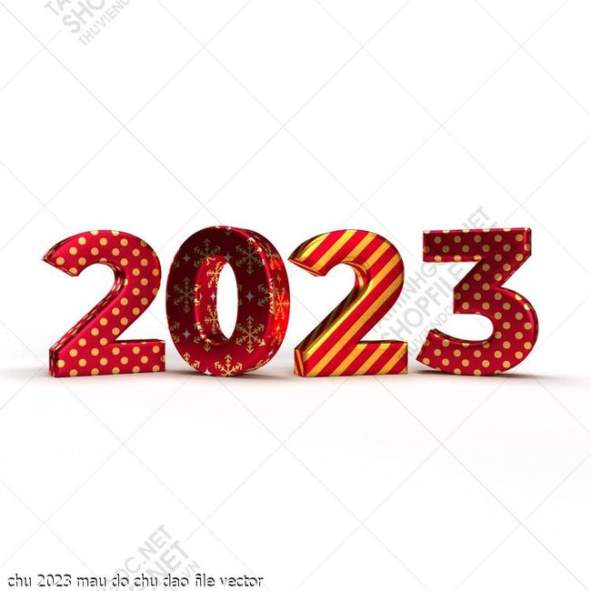 chu 2023 mau do chu dao file vector
